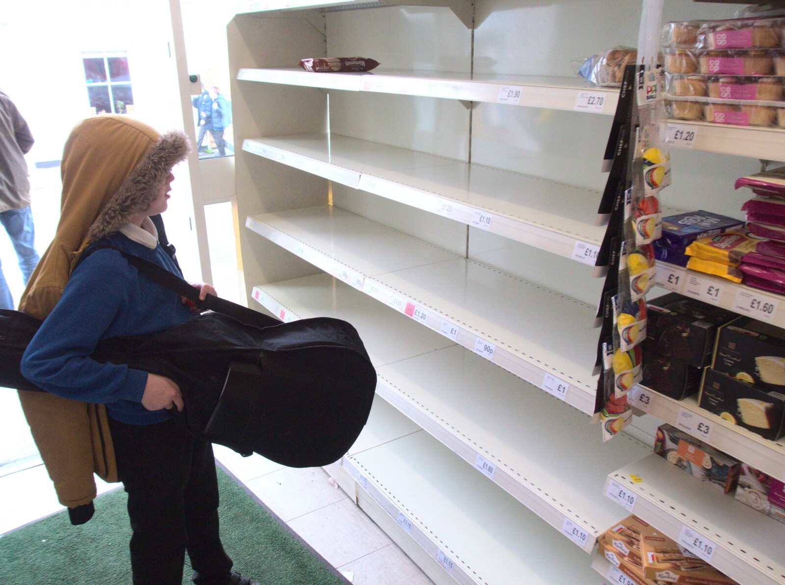 Eye Co-op's shelves are empty on the last school day from An April Lockdown Miscellany, Eye, Suffolk - 10th April 2020