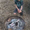 Harry sticks his marshmallow in the embers, An April Lockdown Miscellany, Eye, Suffolk - 10th April 2020