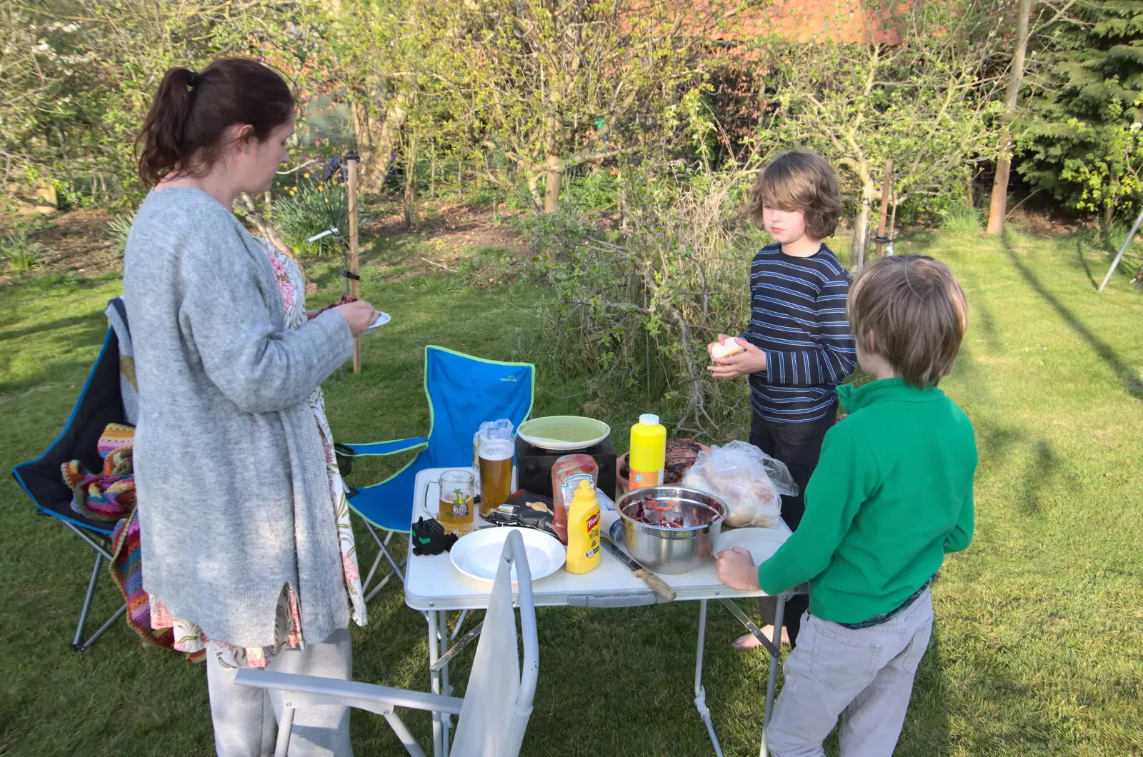 Time for tea, from A Weekend Camping Trip in the Garden, Brome, Suffolk - 11th April 2020