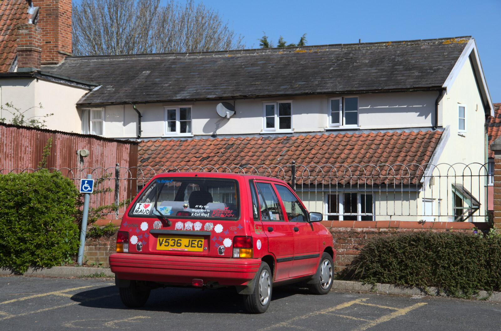 The 'Crazy cat woman' car in Eye from A Weekend Camping Trip in the Garden, Brome, Suffolk - 11th April 2020
