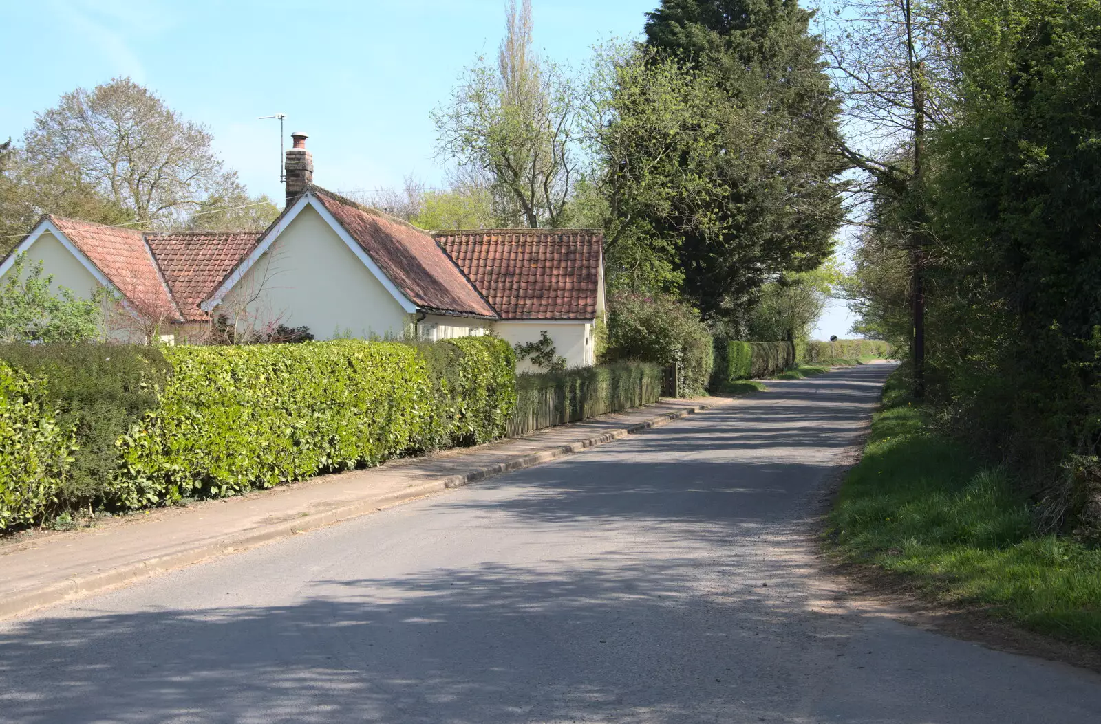 The road up from the church, from A Weekend Camping Trip in the Garden, Brome, Suffolk - 11th April 2020