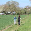 The boys in the field, A Weekend Camping Trip in the Garden, Brome, Suffolk - 11th April 2020