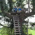 The boys in their tree house, A Weekend Camping Trip in the Garden, Brome, Suffolk - 11th April 2020