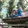The boys have a picnic up a tree, A Weekend Camping Trip in the Garden, Brome, Suffolk - 11th April 2020