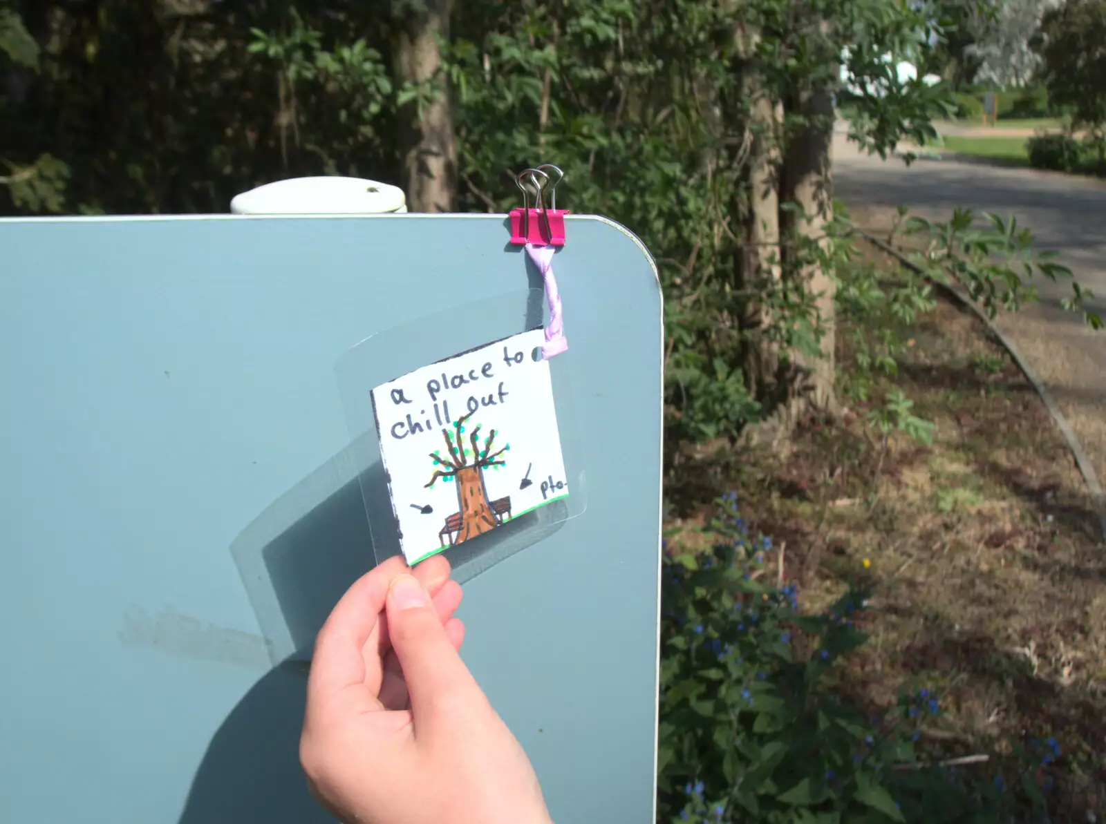 The boys follow clues that the girls have left, from The Lockdown Desertion of Diss, and a Bike Ride up the Avenue, Brome - 19th April 2020