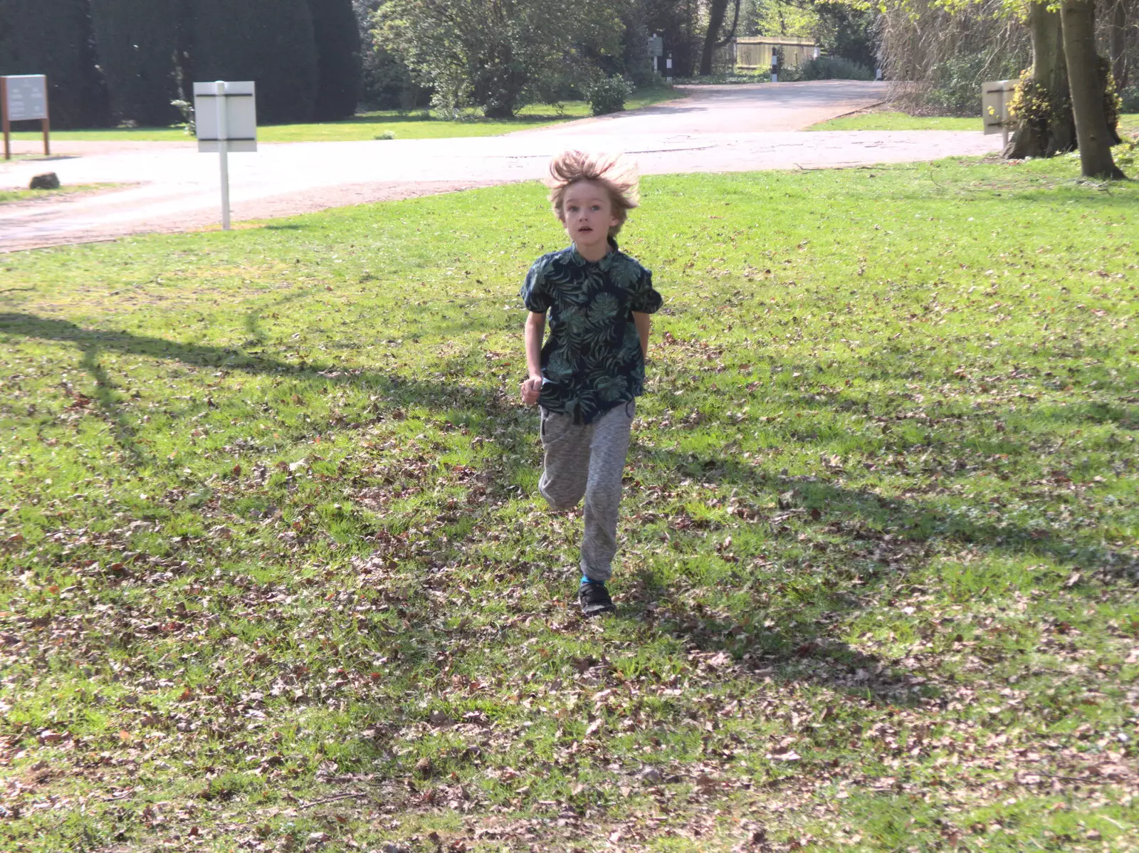 Harry's hair flails in the wind, from The Lockdown Desertion of Diss, and a Bike Ride up the Avenue, Brome - 19th April 2020