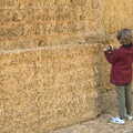 Fred takes a photo of straw bales, Lost Cat and a Walk on Nick's Lane, Brome, Suffolk - 26th April 2020