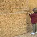 Fred takes a photo of straw bales, Lost Cat and a Walk on Nick's Lane, Brome, Suffolk - 26th April 2020