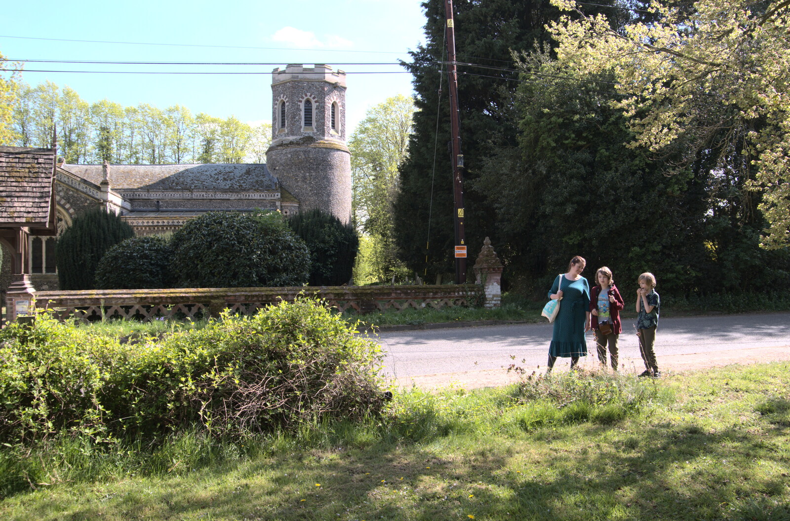 Hanging around outside St. Mary's, Brome from Lost Cat and a Walk on Nick's Lane, Brome, Suffolk - 26th April 2020