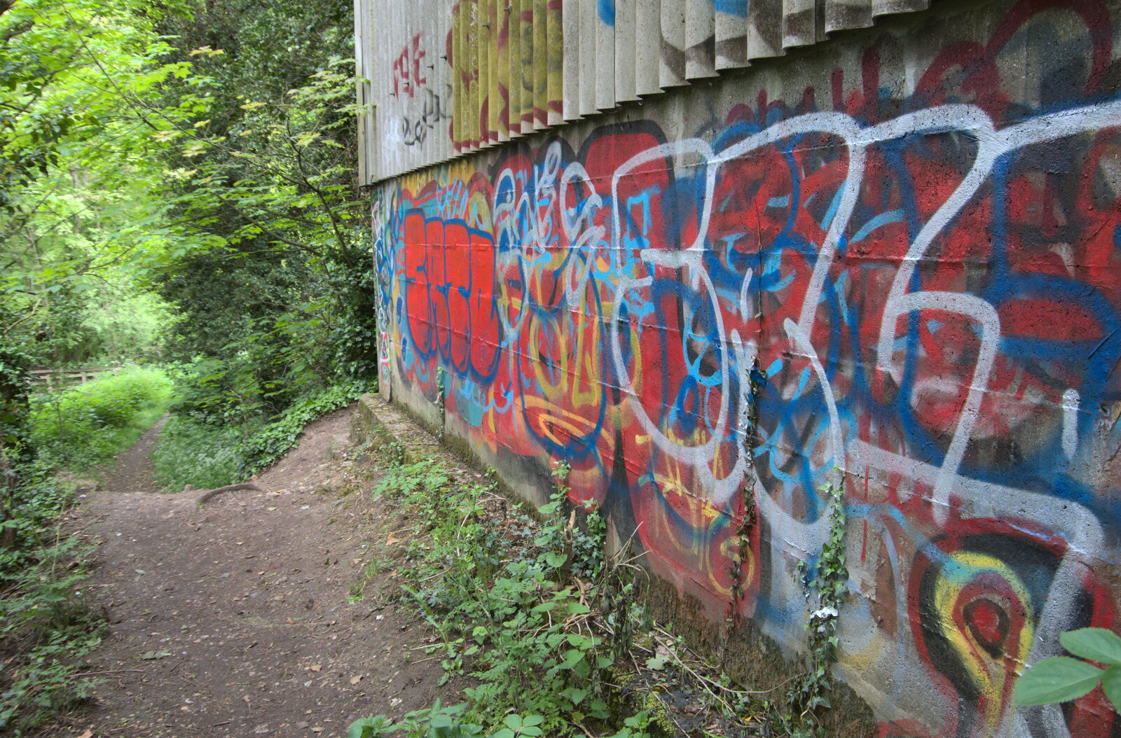 Dense tags on a factory wall from The Quest for Rapsy Tapsy Lane, Eye, Suffolk - 6th May 2020
