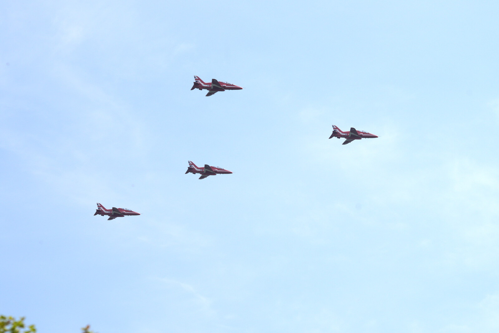The remaining four Hawks fly over from Pin-hole Cameras and a Red Arrows Flypast, Brome, Suffolk - 8th May 2020