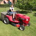 Fred tries out the lawnmower for the first time, A Walk up Rapsy Tapsy Lane, Eye, Suffolk - 9th May 2020