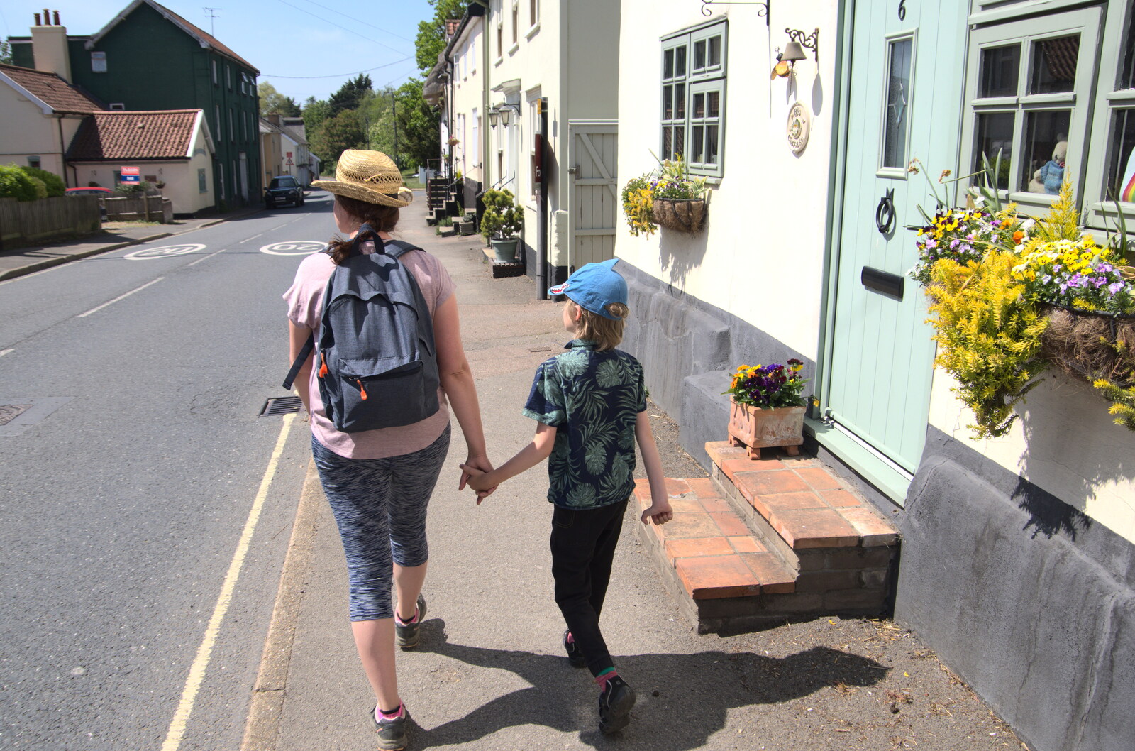 Isobel and Harry on Magdalene Street from A Walk up Rapsy Tapsy Lane, Eye, Suffolk - 9th May 2020