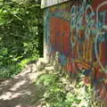 Fred walks past the chicken-factory graffiti, A Walk up Rapsy Tapsy Lane, Eye, Suffolk - 9th May 2020