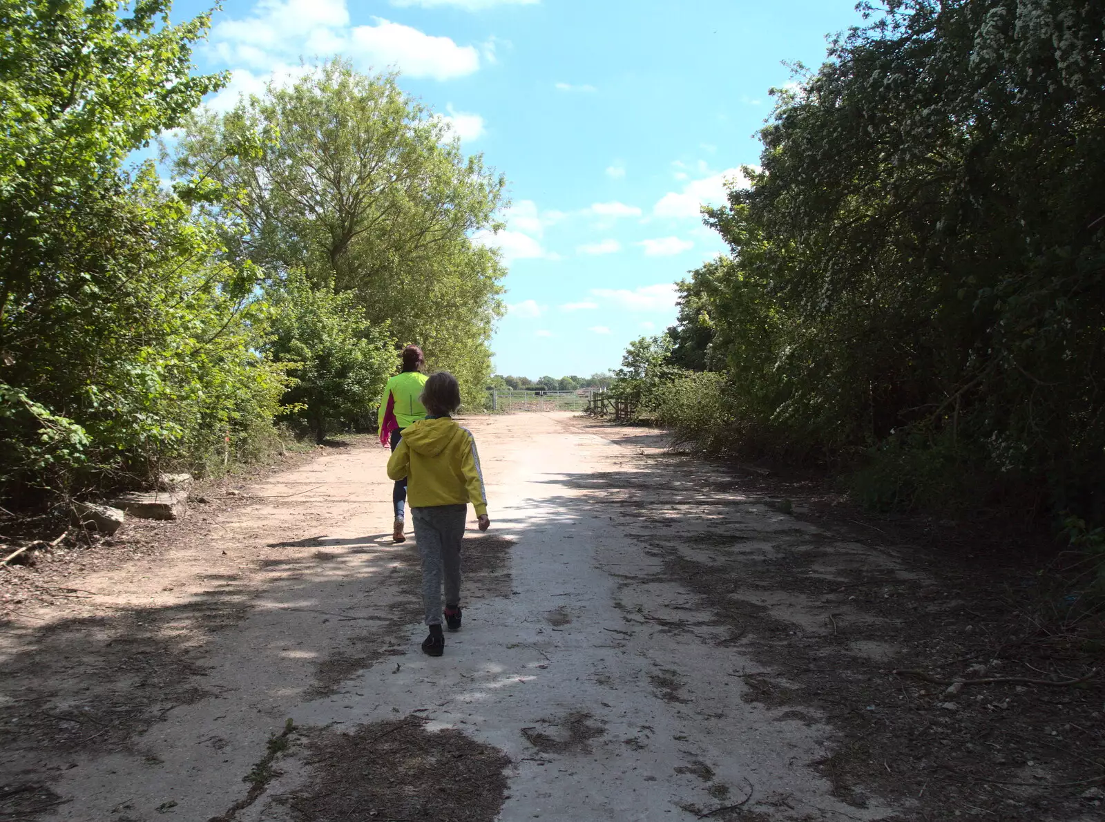 Isobel and Harry on the airfield in Eye, from The Old Brickworks and a New Road, Hoxne and Eye, Suffolk - 26th May 2020