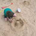 Fred constructs a sand castle, A Return to Southwold, Suffolk - 14th June 2020