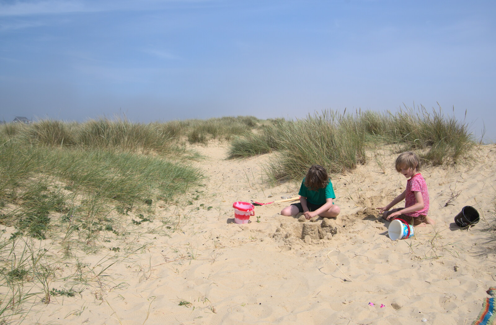 The boys in the dunes from A Return to Southwold, Suffolk - 14th June 2020