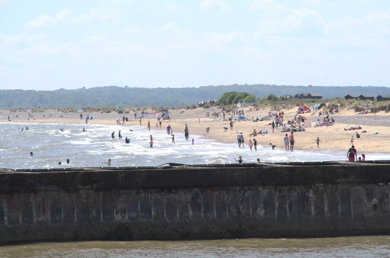 The sea and beach are busy over at Walberswick, from A Return to Southwold, Suffolk - 14th June 2020