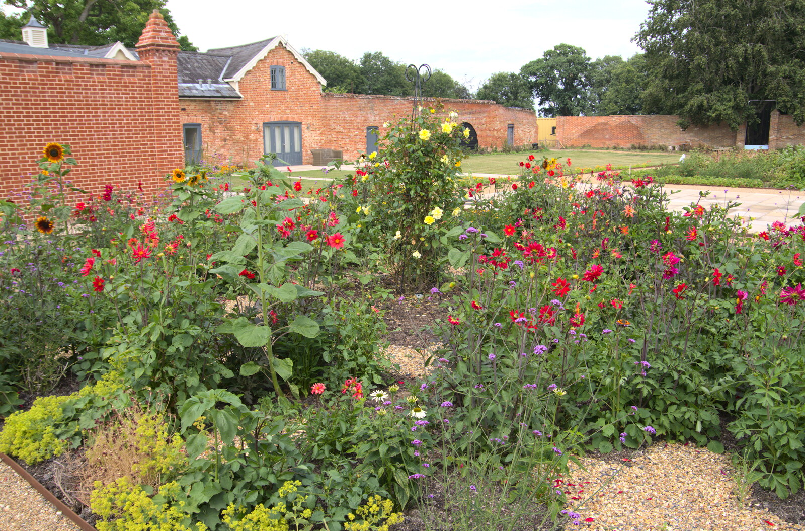 There's a nice flower bed in the walled garden from Lockdown Bike Rides and an Anniversary Picnic, Mellis and Brome, Suffolk - 3rd July 2020