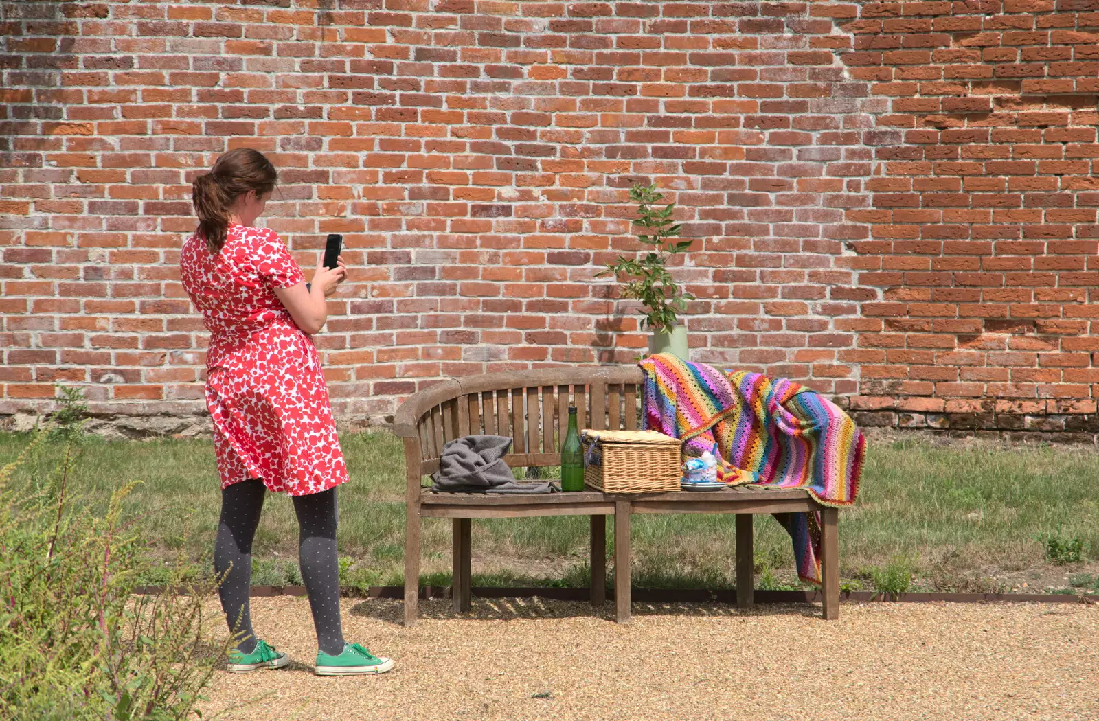 Isobel takes one for the 'Gram, from Lockdown Bike Rides and an Anniversary Picnic, Mellis and Brome, Suffolk - 3rd July 2020