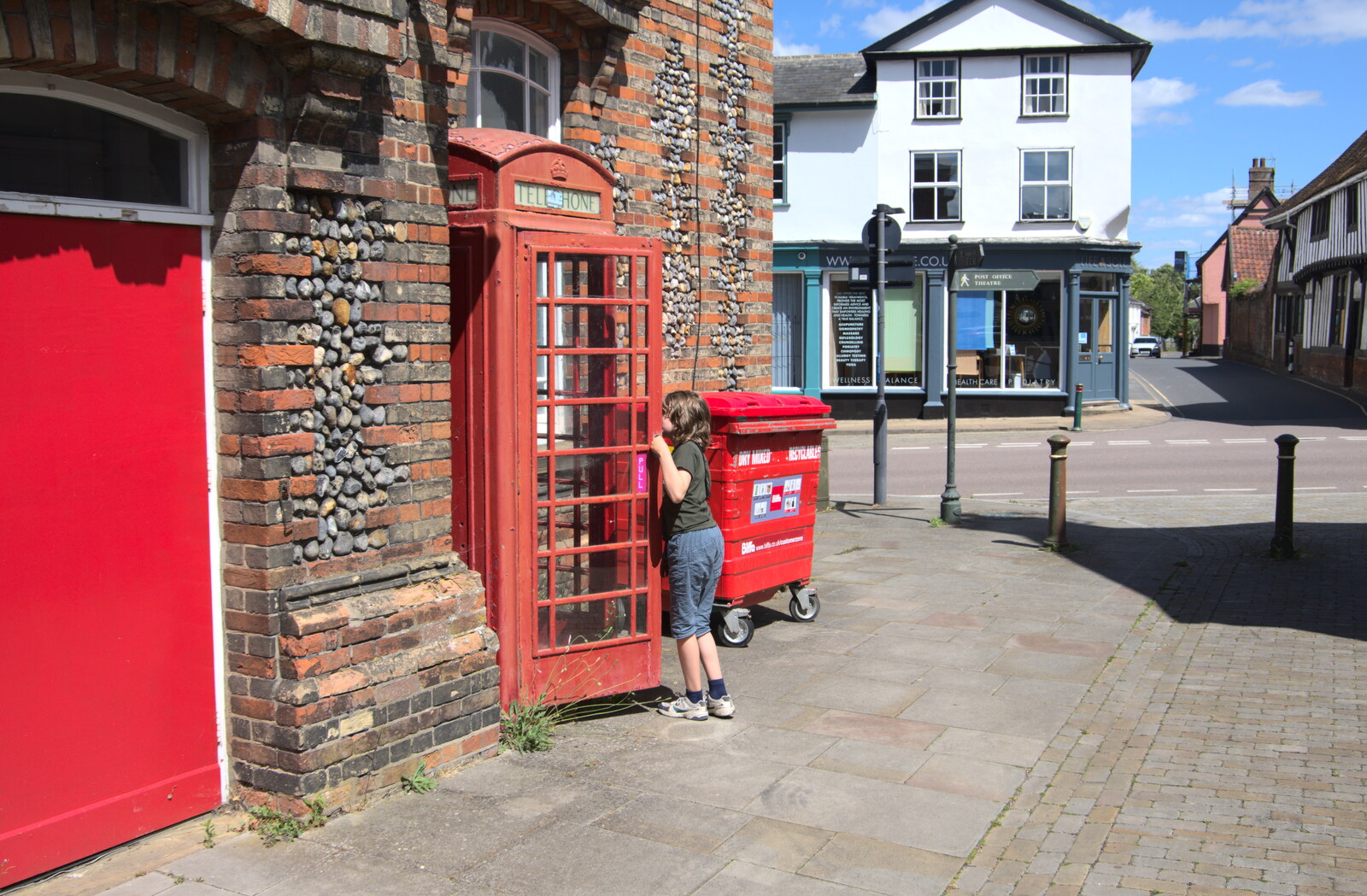 The K6 phone box by the town hall from A Walk Around Abbey Bridges, Eye, Suffolk - 5th July 2020