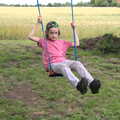 Harry has a swing, A Picnic at Clive and Suzanne's, Braisworth, Suffolk - 11th July 2020