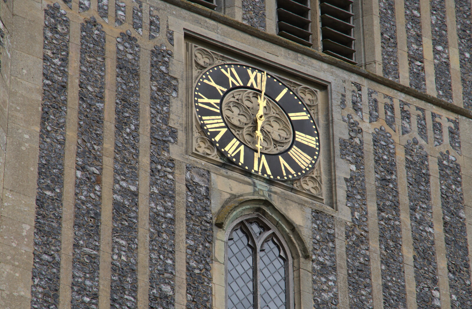 The church clock from A Picnic at Clive and Suzanne's, Braisworth, Suffolk - 11th July 2020