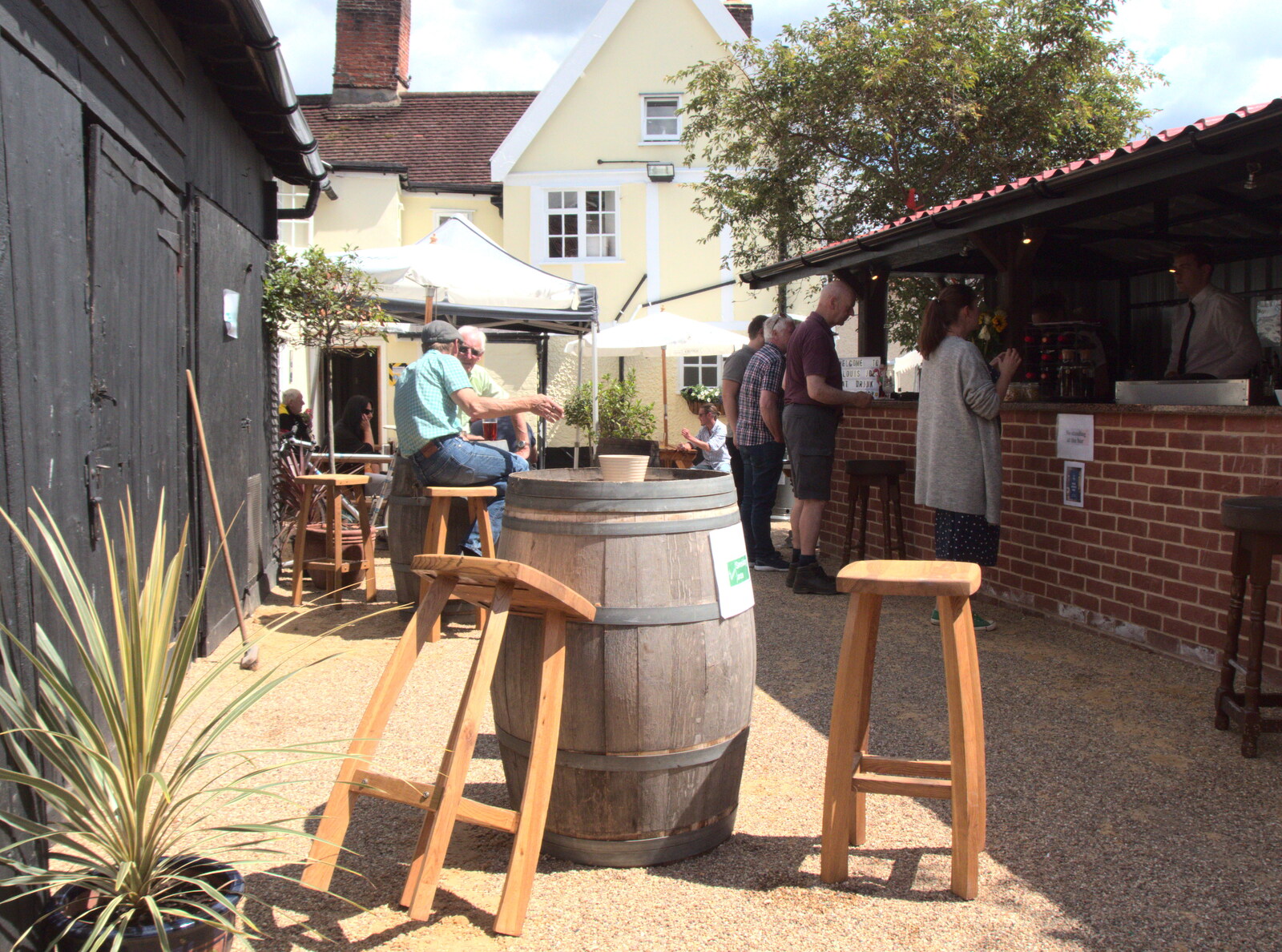 Eye Queen's Head's new beer-garden construction from The BSCC at Redgrave and Station 119, Eye, Suffolk - 17th July 2020
