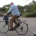 Mick heads off on his bike, The BSCC at Redgrave and Station 119, Eye, Suffolk - 17th July 2020