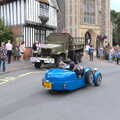 A three-wheeler trundles past, Fred's Last Day of Primary School, Eye, Suffolk - 22nd July 2020