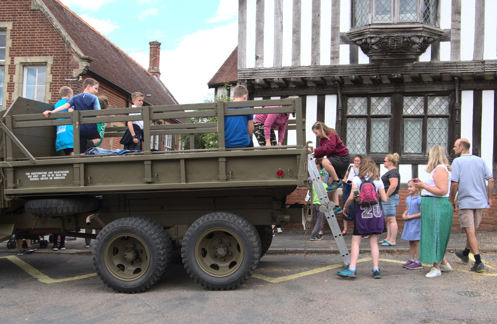 Soph the Roph climbs into the truck from Fred's Last Day of Primary School, Eye, Suffolk - 22nd July 2020