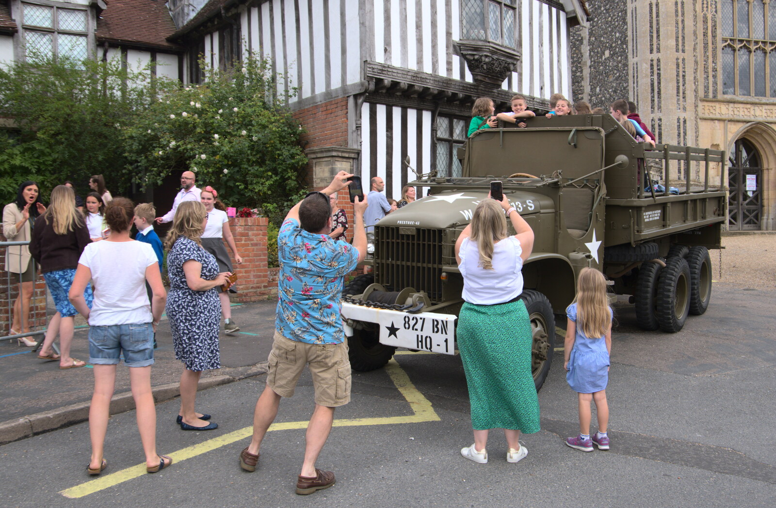 There's a bit of a papparazzi moment from Fred's Last Day of Primary School, Eye, Suffolk - 22nd July 2020