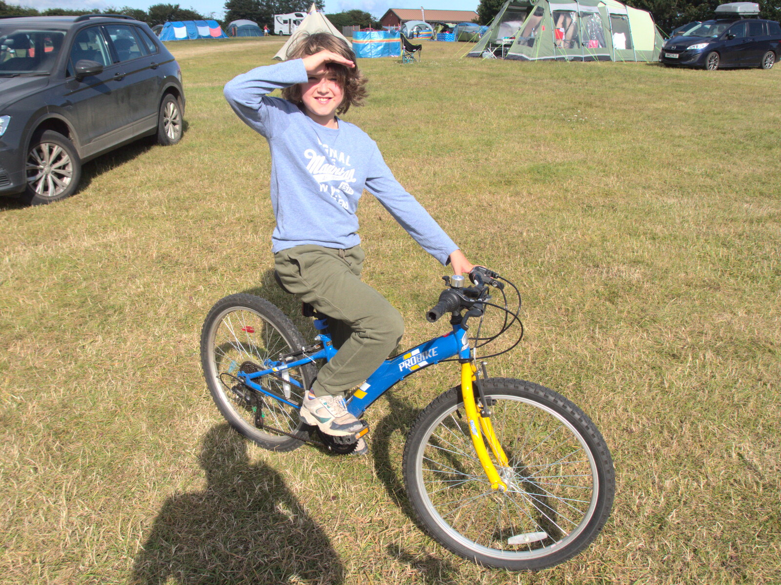 Fred on his bike from Camping on the Coast, East Runton, North Norfolk - 25th July 2020