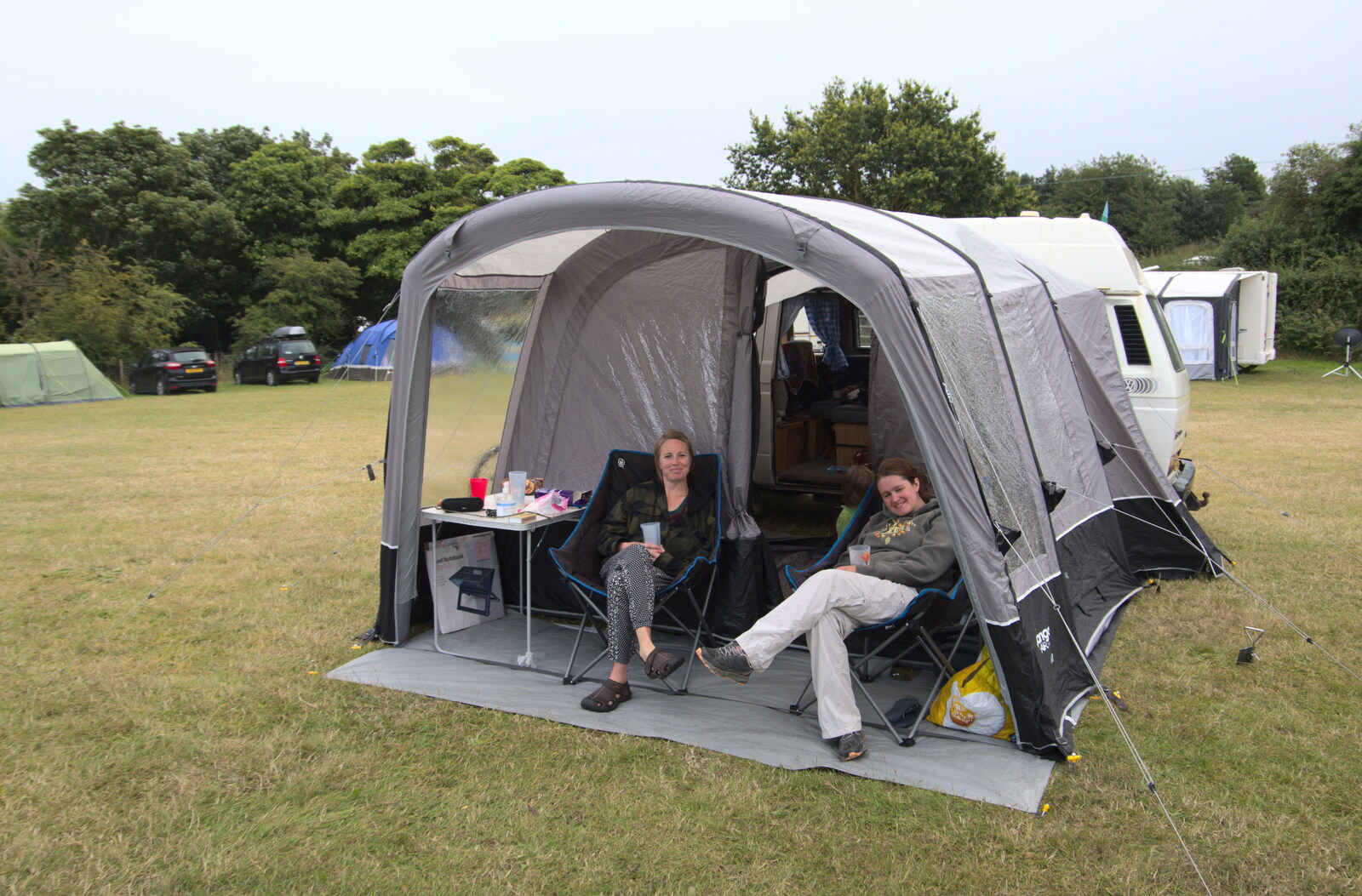 Allyson and Isobel in our awning from Camping on the Coast, East Runton, North Norfolk - 25th July 2020
