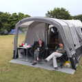 Allyson and Isobel in our awning, Camping on the Coast, East Runton, North Norfolk - 25th July 2020