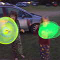 Fred and Harry do glow sticks in the dark, Camping on the Coast, East Runton, North Norfolk - 25th July 2020