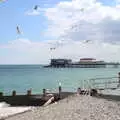 Seagulls whirl over Cromer pier, Camping on the Coast, East Runton, North Norfolk - 25th July 2020