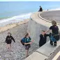 Harry jumps down, Camping on the Coast, East Runton, North Norfolk - 25th July 2020