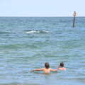 Fred and Lydia swim in the sea, for about a minute, Camping on the Coast, East Runton, North Norfolk - 25th July 2020