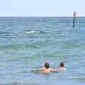 Fred and Lydia swim in the sea, for about a minute, Camping on the Coast, East Runton, North Norfolk - 25th July 2020