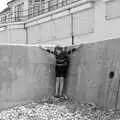 Fred on the concrete wall, Camping on the Coast, East Runton, North Norfolk - 25th July 2020