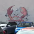 Some cool crab graffiti in a car park, Camping on the Coast, East Runton, North Norfolk - 25th July 2020