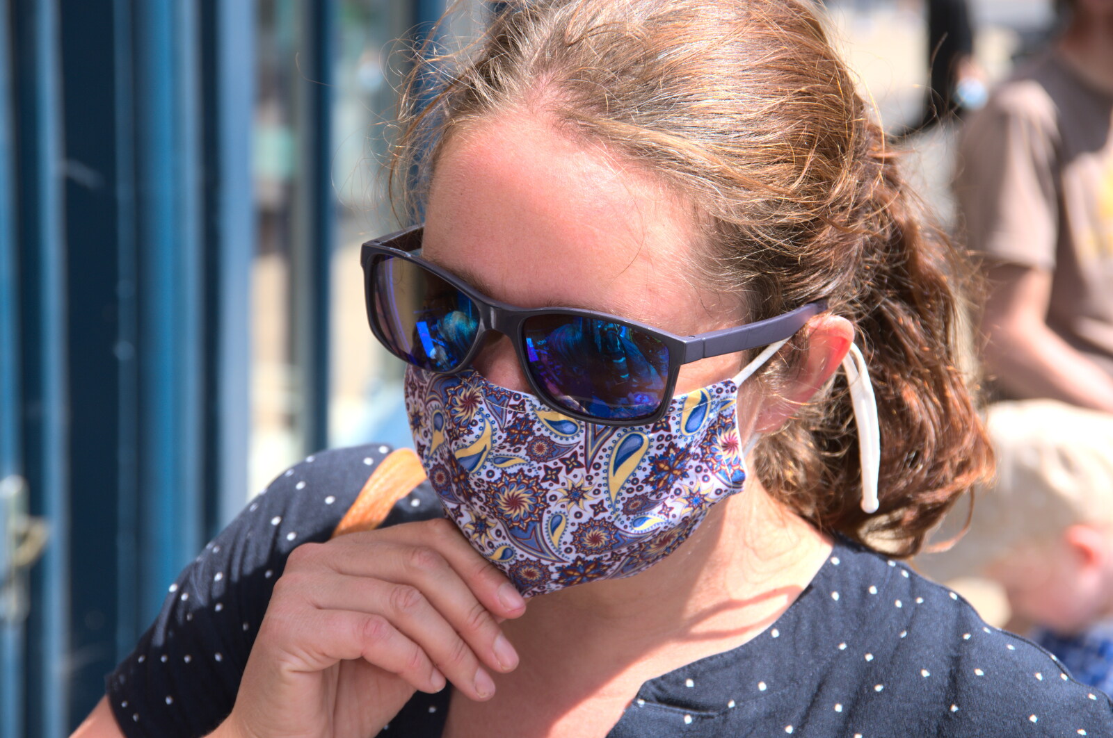 Isobel's paisley mask from Camping on the Coast, East Runton, North Norfolk - 25th July 2020