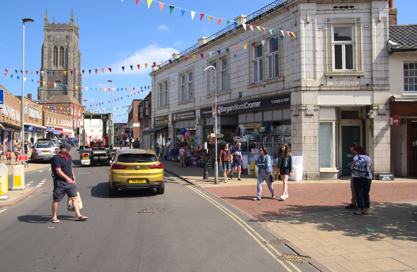 The General Building, and Cromer High Street from Camping on the Coast, East Runton, North Norfolk - 25th July 2020
