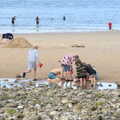 The boys have discovered something cool, Camping on the Coast, East Runton, North Norfolk - 25th July 2020