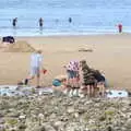 The boys have discovered something cool, Camping on the Coast, East Runton, North Norfolk - 25th July 2020