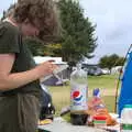 Fred makes one of those instant planes, Camping on the Coast, East Runton, North Norfolk - 25th July 2020