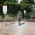 Crossing the railway line, Camping on the Coast, East Runton, North Norfolk - 25th July 2020