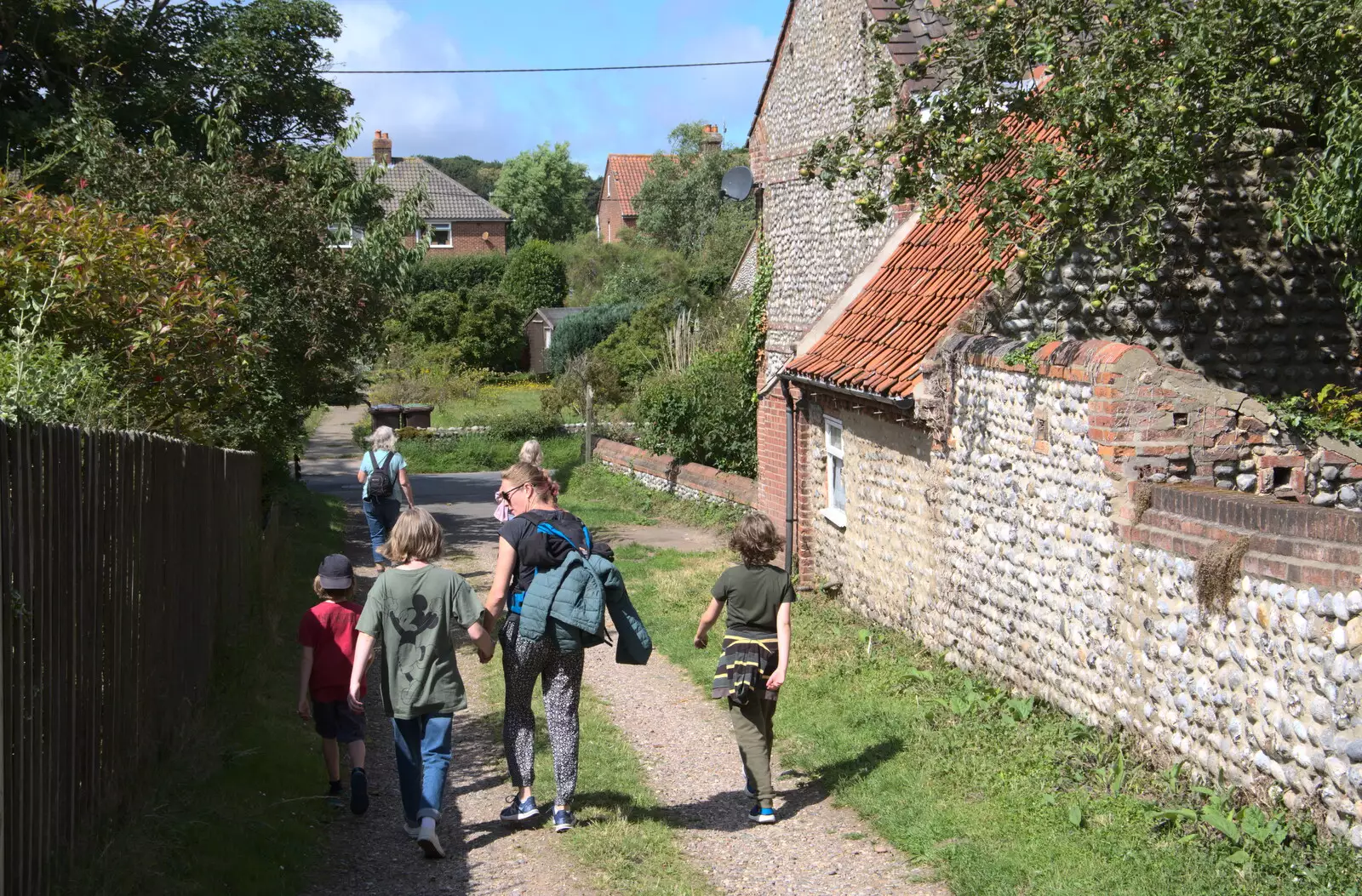 Passing flint houses, from Camping on the Coast, East Runton, North Norfolk - 25th July 2020