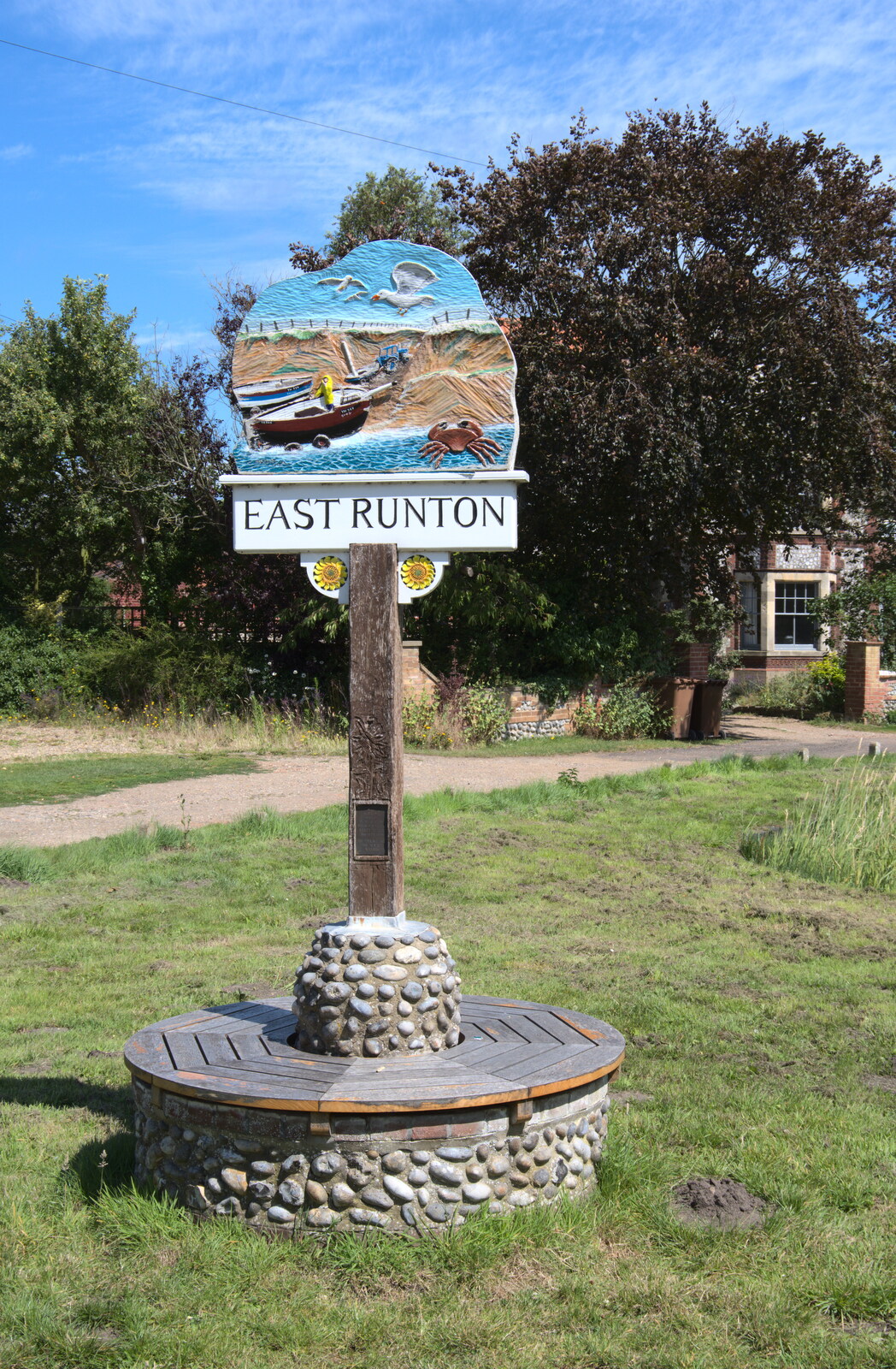 The East Runton sign from Camping on the Coast, East Runton, North Norfolk - 25th July 2020